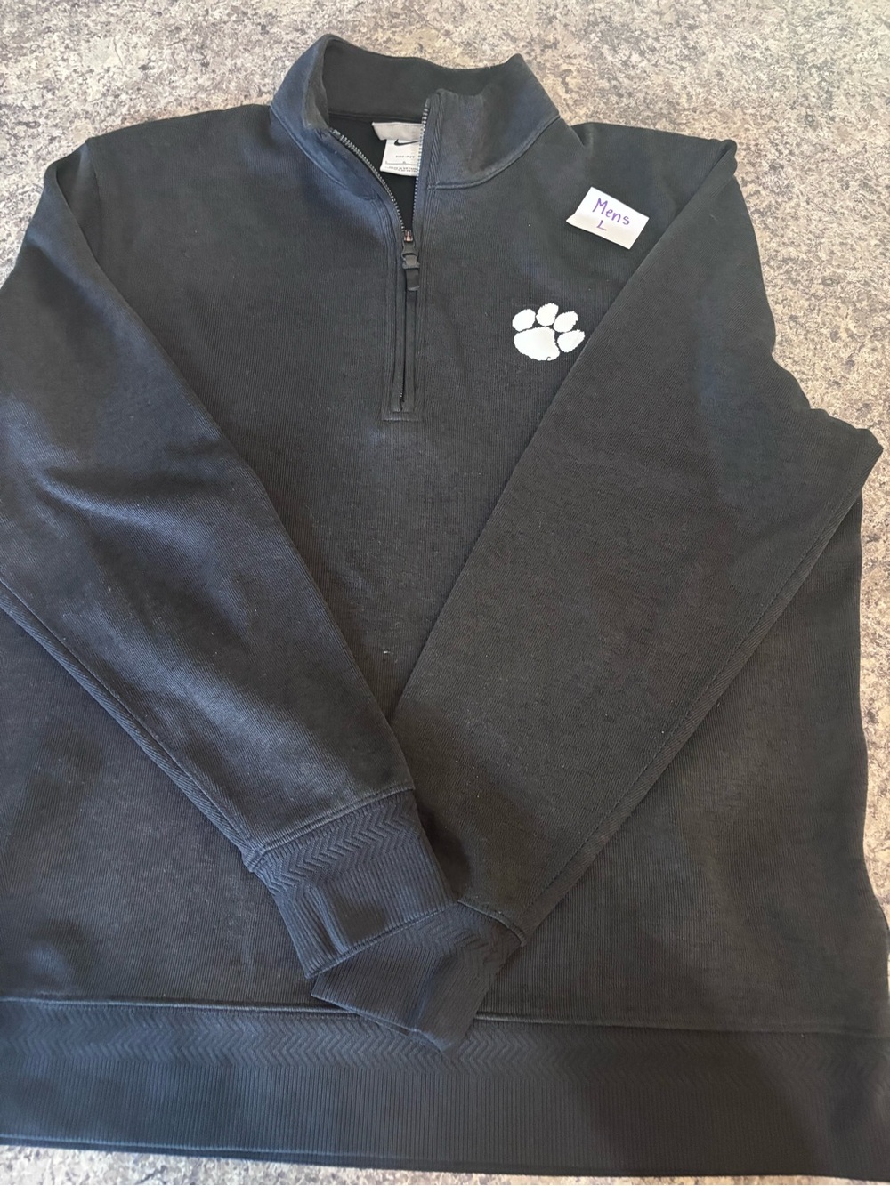 NIKE charcoal gray Clemson Tigers Quarter-zip
